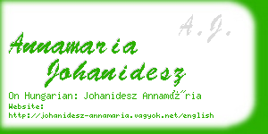 annamaria johanidesz business card